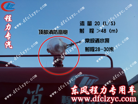 湖北程力东风小霸王消防洒水车操作灵活方便的消防高炮