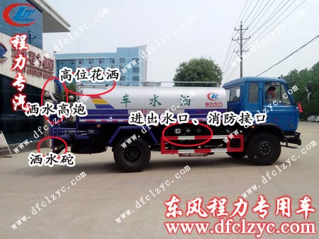 东风145洒水车侧面照