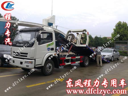 东风多利卡一拖二清障车