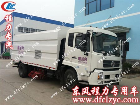 东风天锦扫路车白颜色的整车造型