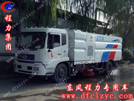 湖北程力东风天锦洒水车试车完毕