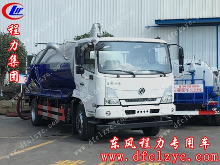 上图为湖北程力东风天锦吸污车质检中